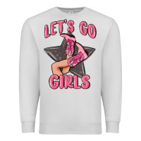 Dove Grey lets go girls cowgirl boots star Premium Sweatshirt - MaliasSmallBusiness