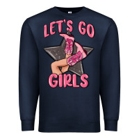 Navy lets go girls cowgirl boots star Premium Sweatshirt - MaliasSmallBusiness