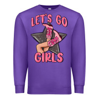 Purple lets go girls cowgirl boots star Premium Sweatshirt - MaliasSmallBusiness