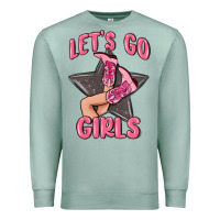 Seafoam lets go girls cowgirl boots star Premium Sweatshirt - MaliasSmallBusiness