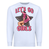 White lets go girls cowgirl boots star Premium Sweatshirt - MaliasSmallBusiness