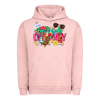 Pigment Salmon Lunch lady off duty Urban Hoodie - NancyCooperArtShop