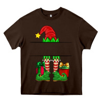 Chocolate Brown christmas elf custom name Heavy Core Tee - Artiststas