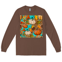 Chestnut fall pumpkin seamless pattern Long Sleeve Tee - BundleAndBundleShop