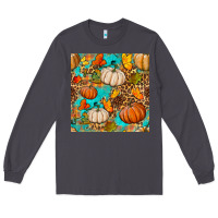 Smoke fall pumpkin seamless pattern Long Sleeve Tee - BundleAndBundleShop