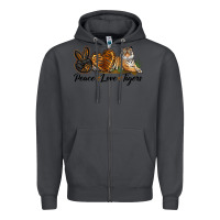 Smoke Peace Love Tigers Zipper Hoodie - LillyAllenDesigns