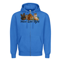 True Royal Peace Love Tigers Zipper Hoodie - LillyAllenDesigns