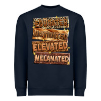 Navy Educated motivated elevated melanated Heavyweight Sweatshirt - Zillion Design Studio
