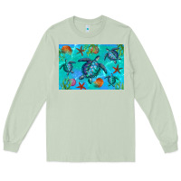 Matcha Turtle Seashells Starfish Long Sleeve Tee - Artiststas