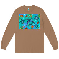 Toasted Coconut Turtle Seashells Starfish Long Sleeve Tee - Artiststas