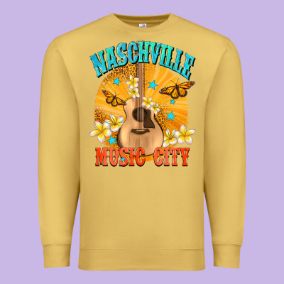 Naschville Music City Premium Sweatshirt Designed By Nancycooperartshop