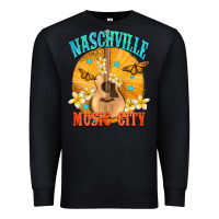 Black naschville music city Premium Sweatshirt - NancyCooperArtShop