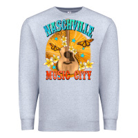 Heather Grey naschville music city Premium Sweatshirt - NancyCooperArtShop