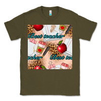 Army Green Best Teacher Seamless Pattern Classic Tee - BundleAndBundleShop