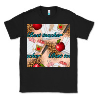 Black Best Teacher Seamless Pattern Classic Tee - BundleAndBundleShop