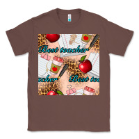 Chestnut Best Teacher Seamless Pattern Classic Tee - BundleAndBundleShop