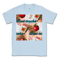 Dusty Blue Best Teacher Seamless Pattern Classic Tee - BundleAndBundleShop