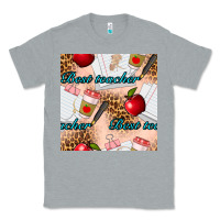 Heather Grey Best Teacher Seamless Pattern Classic Tee - BundleAndBundleShop
