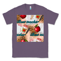 Lavender Best Teacher Seamless Pattern Classic Tee - BundleAndBundleShop