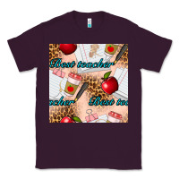Plum Best Teacher Seamless Pattern Classic Tee - BundleAndBundleShop