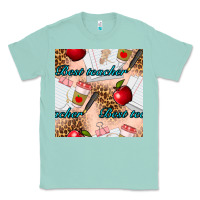 Seafoam Best Teacher Seamless Pattern Classic Tee - BundleAndBundleShop