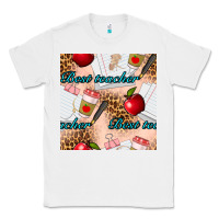 White Best Teacher Seamless Pattern Classic Tee - BundleAndBundleShop