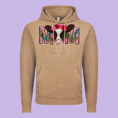 Mom With Cow Mothers Day Vintage Hoodie Designed By Texasbilliewilder