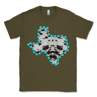 Army Green Texas Map Cowhide Turquoise Gemstone Classic Tee - Bettercallsaul