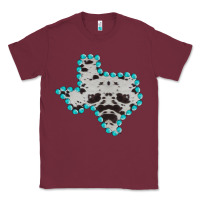 Burgundy Texas Map Cowhide Turquoise Gemstone Classic Tee - Bettercallsaul
