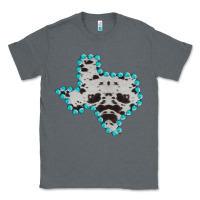 Charcoal Heather Texas Map Cowhide Turquoise Gemstone Classic Tee - Bettercallsaul