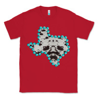 Red Texas Map Cowhide Turquoise Gemstone Classic Tee - Bettercallsaul