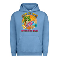 Pigment Pebble Blue Ain't no cure for the summertime blues Urban Hoodie - NancyCooperArtShop