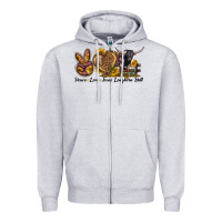 Heather Grey Peace Love Texas Longhorn Bull Zipper Hoodie - LillyAllenDesigns
