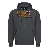 Smoke Peace Love Texas Longhorn Bull Zipper Hoodie - LillyAllenDesigns
