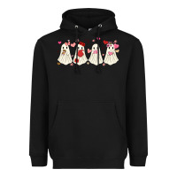Black valentines day ghost Heavyweight Hoodie - MaliasSmallBusiness