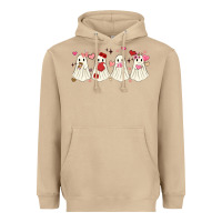 Mushroom valentines day ghost Heavyweight Hoodie - MaliasSmallBusiness
