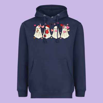 Valentines Day Ghost Heavyweight Hoodie Designed By Maliassmallbusiness