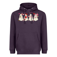 Plum valentines day ghost Heavyweight Hoodie - MaliasSmallBusiness