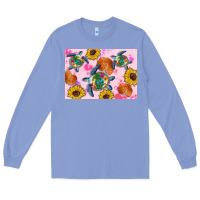 Colony Blue Sunflowers Turtle Long Sleeve Tee - Artiststas