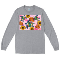 Heather Grey Sunflowers Turtle Long Sleeve Tee - Artiststas