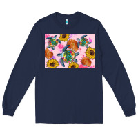Navy Sunflowers Turtle Long Sleeve Tee - Artiststas
