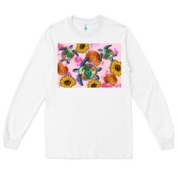 White Sunflowers Turtle Long Sleeve Tee - Artiststas