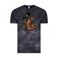 Cloud Black black cowgirl  and roses Vintage Tee - AdoDesignShop