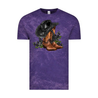 Cloud Purple black cowgirl  and roses Vintage Tee - AdoDesignShop