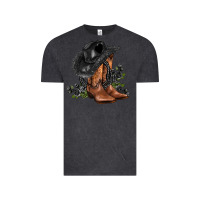 Vintage Black black cowgirl  and roses Vintage Tee - AdoDesignShop