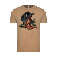 Vintage Coffee black cowgirl  and roses Vintage Tee - AdoDesignShop
