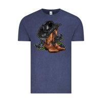 Vintage Denim black cowgirl  and roses Vintage Tee - AdoDesignShop