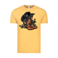 Vintage Mustard black cowgirl  and roses Vintage Tee - AdoDesignShop