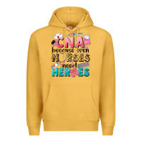 Mustard Western CNA Because Nurses Need Heroes Premium Hoodie - LillyAllenDesigns