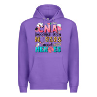 Purple Western CNA Because Nurses Need Heroes Premium Hoodie - LillyAllenDesigns
